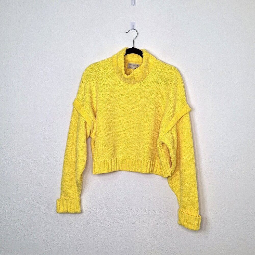 Urban Outfitters Turtleneck Sweater Sz L Crop Chenille Boho Colorful Preppy